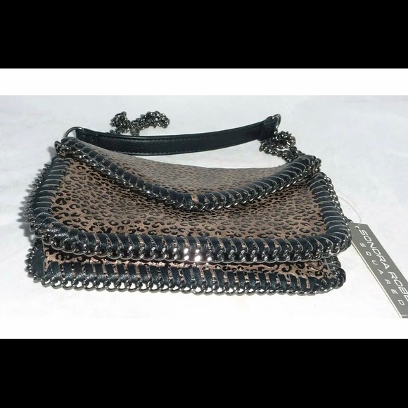 SONDRA ROBERTS Flap Cheetah Animal Print Bronze Shoulder bag Crossbody NWT - Picture 2 of 9